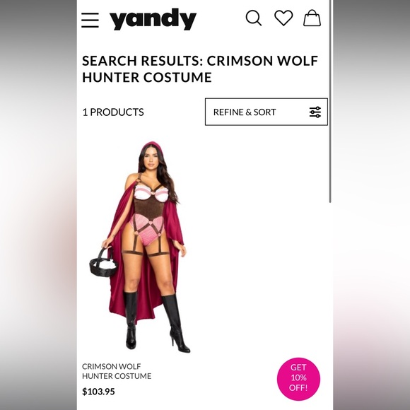 Sexy Little Red Riding Hood Halloween Costume - Small - Picture 8 of 9